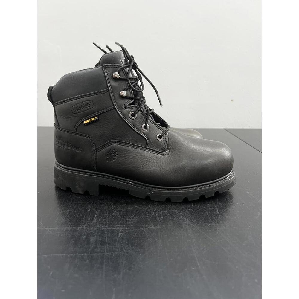 Wolverine Black Leather Work Boots in Black - 10.5 Extra Wide